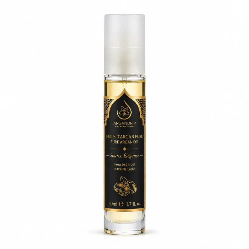 Huile d’Argan Pure Flacon Laura Source Élégance ArganDrip — huile d’argan pure pressée à froid 50ml