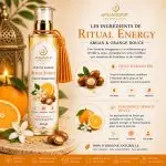 Huile argan et orange ingrédients naturels ArganDrip Ritual Energy