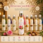 Gamme huiles massage ArganDrip rituels bien-être rose Maroc