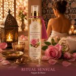 Ambiance spa marocain huile ArganDrip Ritual Sensual rose douceur bien-être