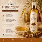 Texture huile de massage ArganDrip Ritual Warm légère soyeuse non grasse