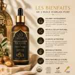 Huile d’Argan Pure Pipette Source Prestige — soin nourrissant visage cheveux corps
