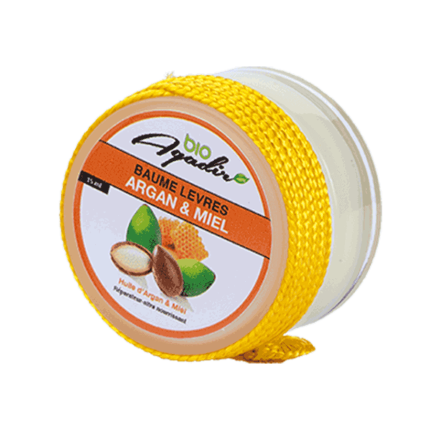 Baume à Lèvres à base d'huile d'Argan & cire de Miel