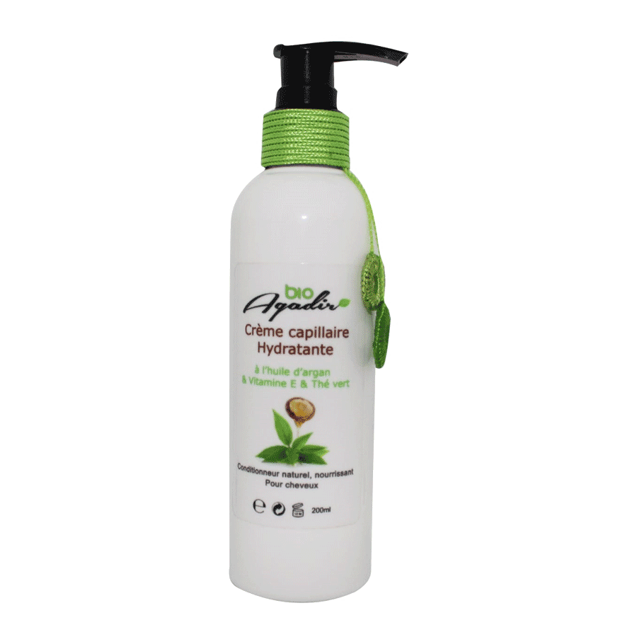 Crème Capillaire Hydratante à l'Argan et Thé Vert