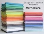 Écharpe tissée à la main 100% coton multicolore