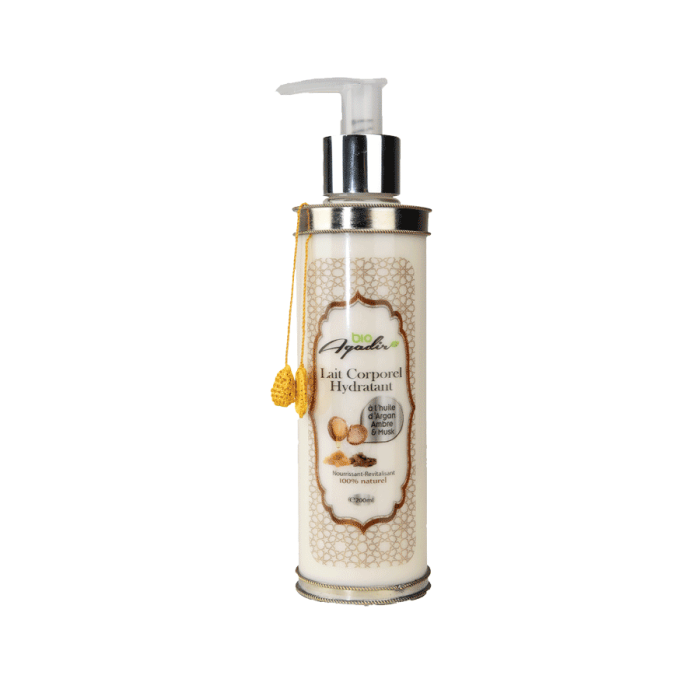 Lait corporel à l’huile d’Argan, Ambre et Musc