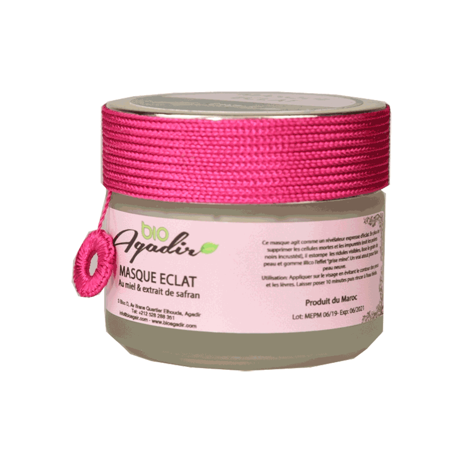 Masque Éclat Purifiant à l'huile d'Argan, Miel et Safran