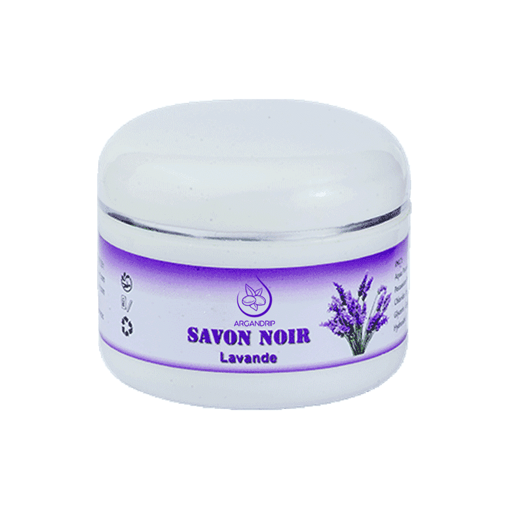 Savon-noir-à-lavande-200g-ArganDrip Savon Noir à la Lavande – Soin Hammam Relaxant et Naturel