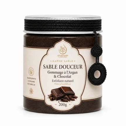 Gommage à l’Argan et Chocolat Sable Douceur ArganDrip — exfoliant naturel corps et visage 200g