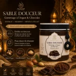 Texture du gommage Sable Douceur ArganDrip — exfoliant gourmand au chocolat pour corps et visage