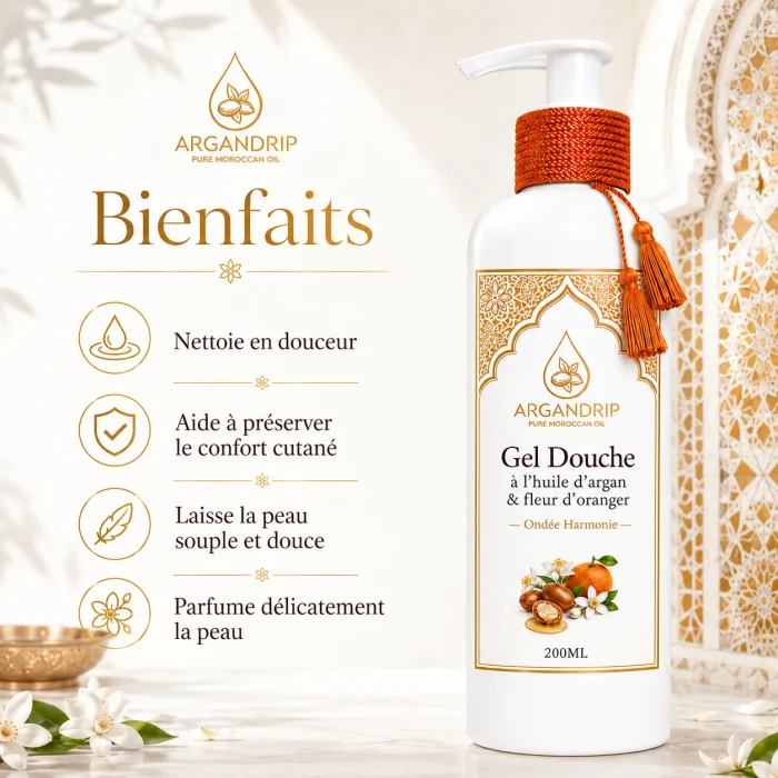Gel douche Ondée Harmonie ArganDrip — bienfaits douceur et confort de la peau
