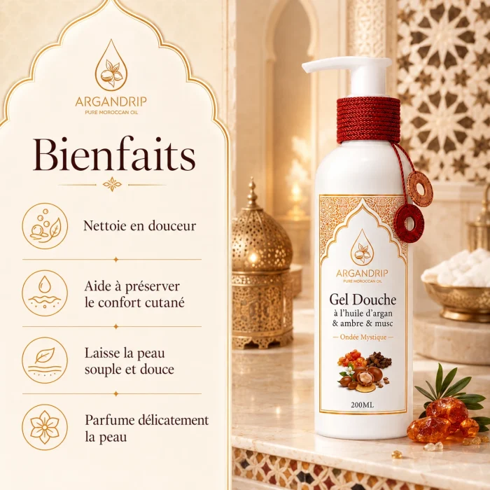 Gel douche Ondée Mystique ArganDrip — bienfaits douceur et confort de la peau