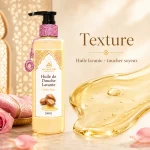 Huile de douche lavante Ondée Pure ArganDrip — texture huile lavante au toucher soyeux