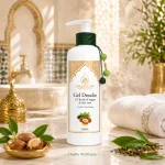 Gel douche Ondée Vivifiante ArganDrip — ambiance hammam marocain frais et lumineux