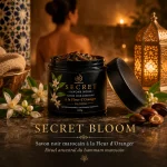 Savon Noir à la Fleur d'Oranger Secret Bloom ArganDrip dans une ambiance hammam marocain
