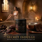 Savon Noir au Chocolat Secret Indulge ArganDrip dans une ambiance hammam marocain luxueuse