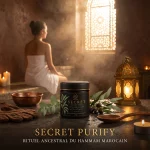 Savon Noir à l'Eucalyptus Secret Purify ArganDrip dans une ambiance hammam marocain