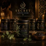 Gamme Secret ArganDrip avec Savon Noir à l'Eucalyptus Secret Purify au premier plan