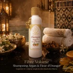 Shampoing ArganDrip Fibre Volume en ambiance hammam marocain premium