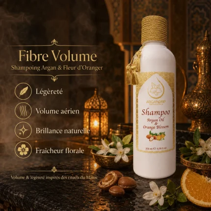 Bienfaits du shampoing ArganDrip Fibre Volume à l’huile d’argan et fleur d’oranger
