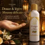 Texture douce et légère du shampoing ArganDrip à l’huile d’argan et fleur d’oranger