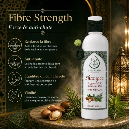 Bienfaits du shampoing ArganDrip Fibre Strength à l’huile d’argan et huiles essentielles