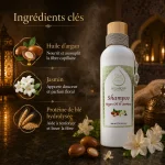Ingrédients clés du shampoing ArganDrip à l’huile d’argan, jasmin et protéine de blé