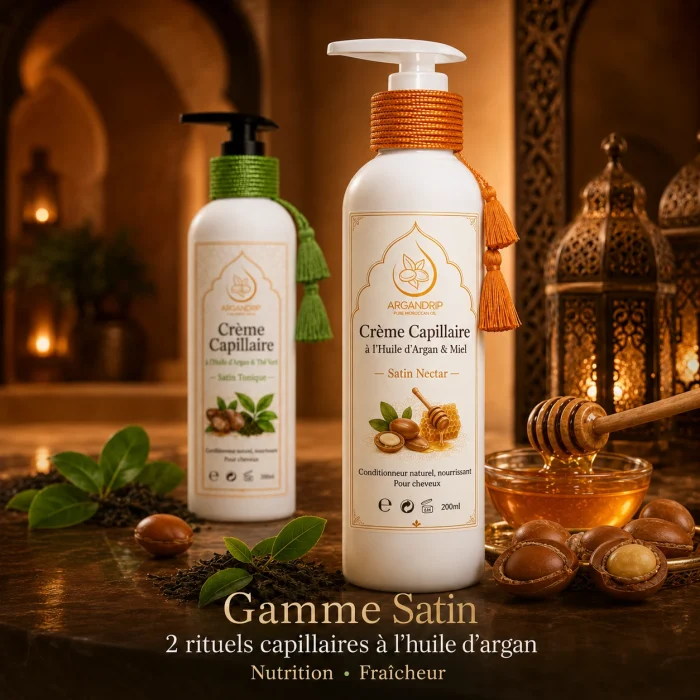 Gamme Satin ArganDrip — crème capillaire argan et miel Satin Nectar