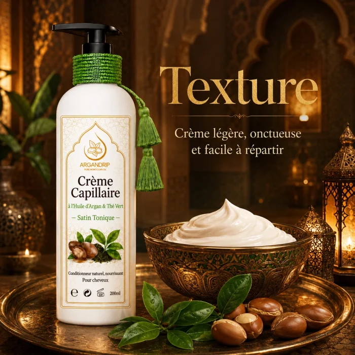 Texture légère et onctueuse de la crème capillaire Satin Tonique