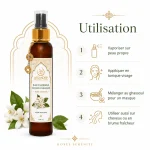 Utilisation de l’eau florale de fleur d’oranger ArganDrip sur le visage, les cheveux et avec le ghassoul