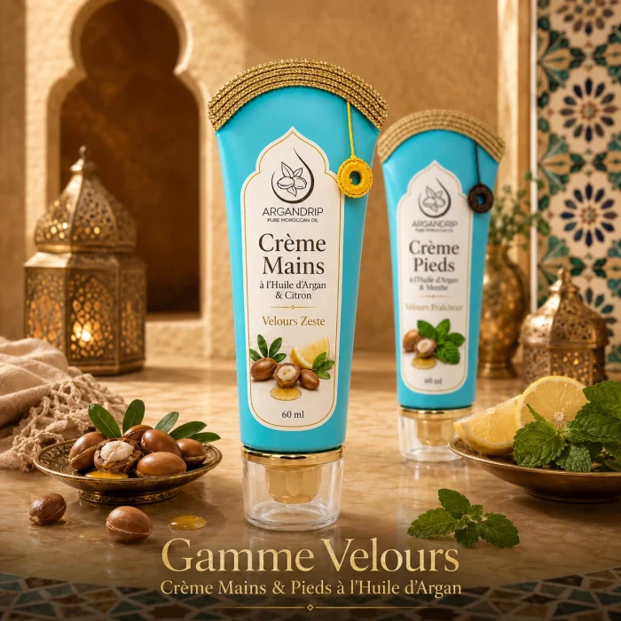 Gamme Velours avec la Crème Mains Velours Zeste au premier plan