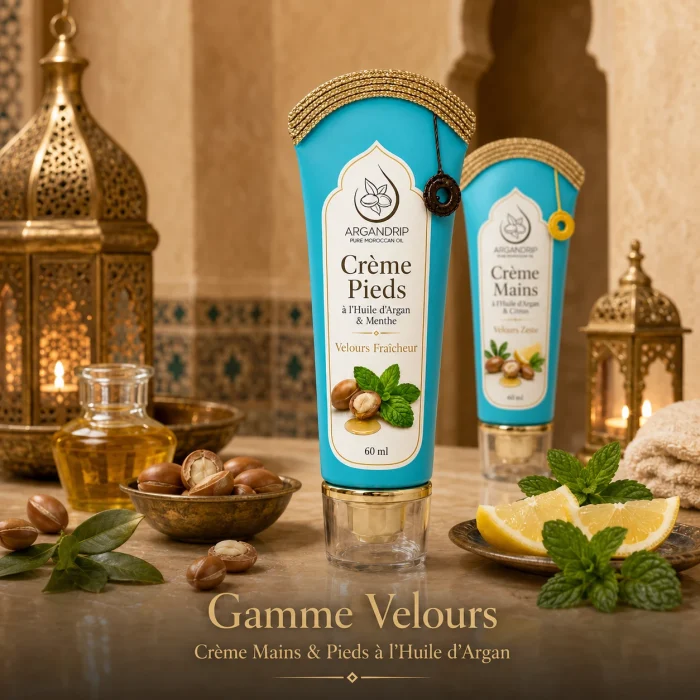 Gamme Velours avec la Crème Pieds Velours Fraîcheur au premier plan