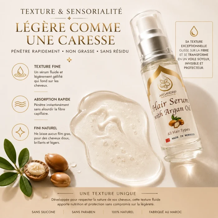Huile d’Argan Pure Source Élégance ArganDrip — texture fine et dorée