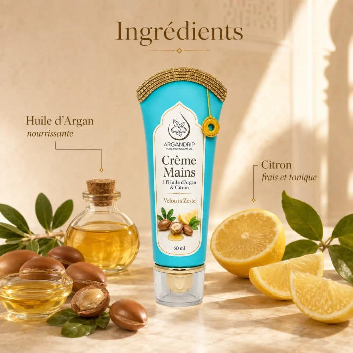 Crème Mains à l'Huile d'Argan & Citron — Velours Zeste – Image 3