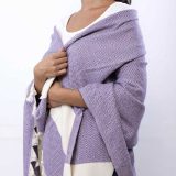 jet-Écharpe-tissée-à-la-main-100%-coton-mauve Écharpe Mauve