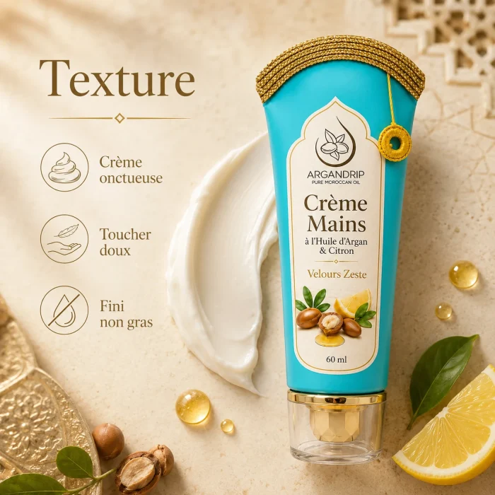 Texture onctueuse et non grasse de la Crème Mains Velours Zeste