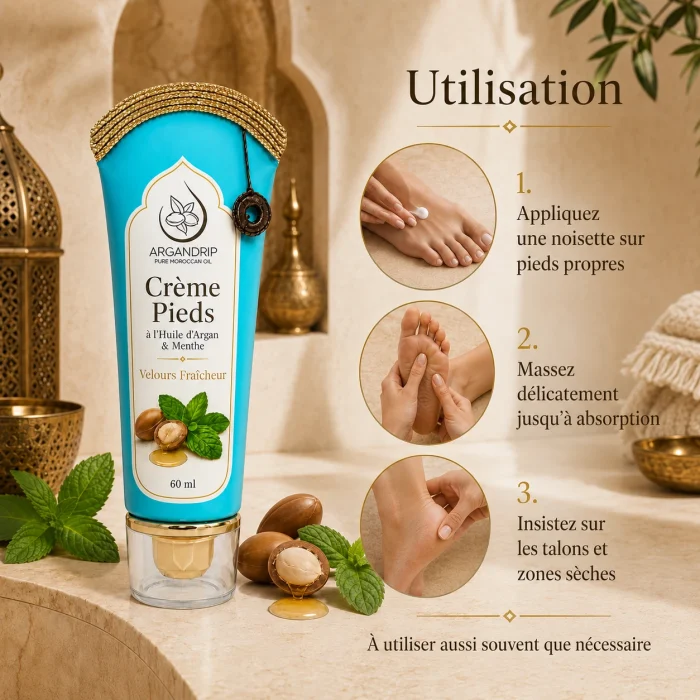 Conseils d’utilisation de la Crème Pieds Velours Fraîcheur
