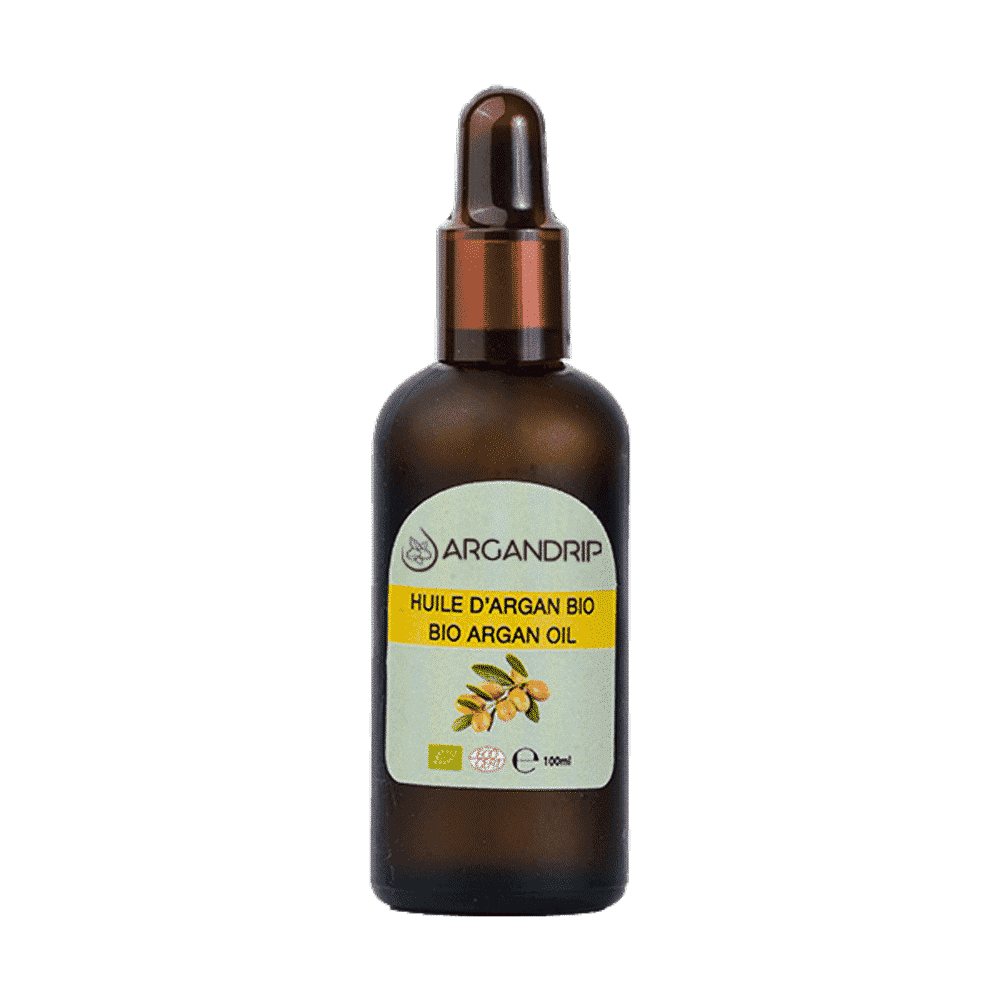 Huile-D’argan-Pipette-100ml-ArganDrip Huile D’argan Cosmétique Bio | Flacon Pipette en Verre 100ml | ArganDrip